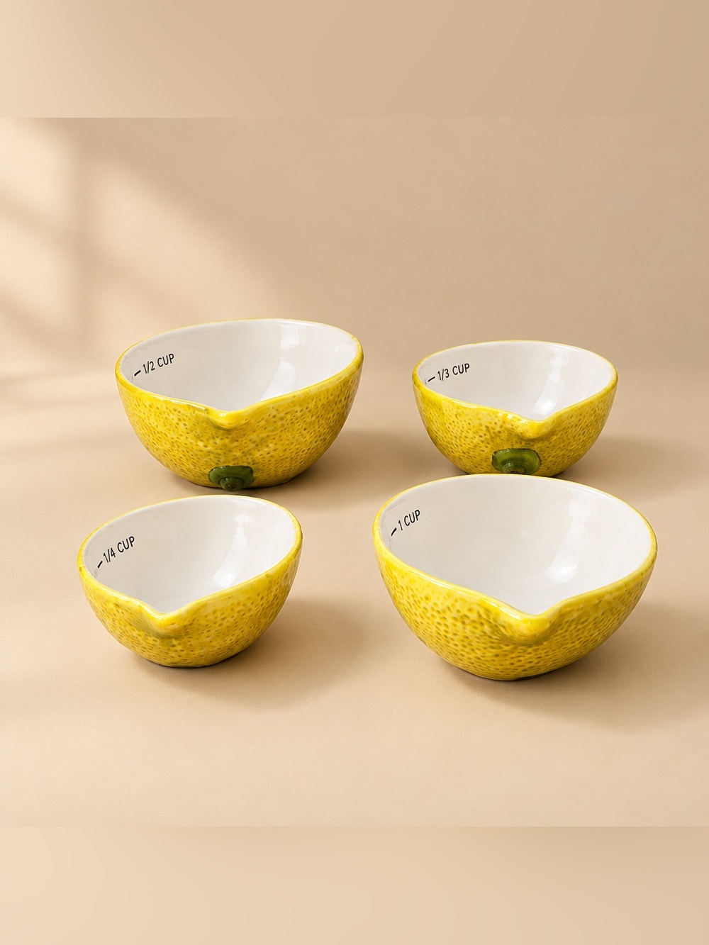 Lemon Shaped Ceramic Nesting Measuring Cups